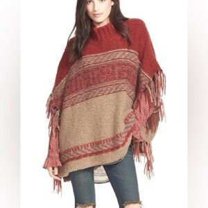 Free People Labyrinth knit poncho M L